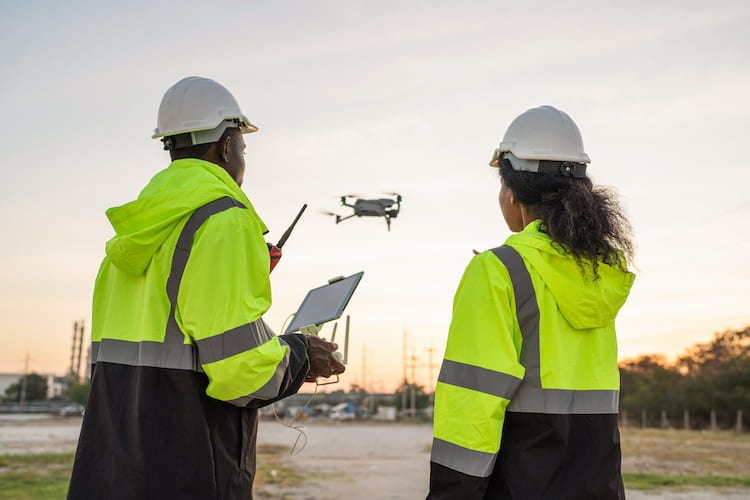 Image of drone helping to keep construction site safe